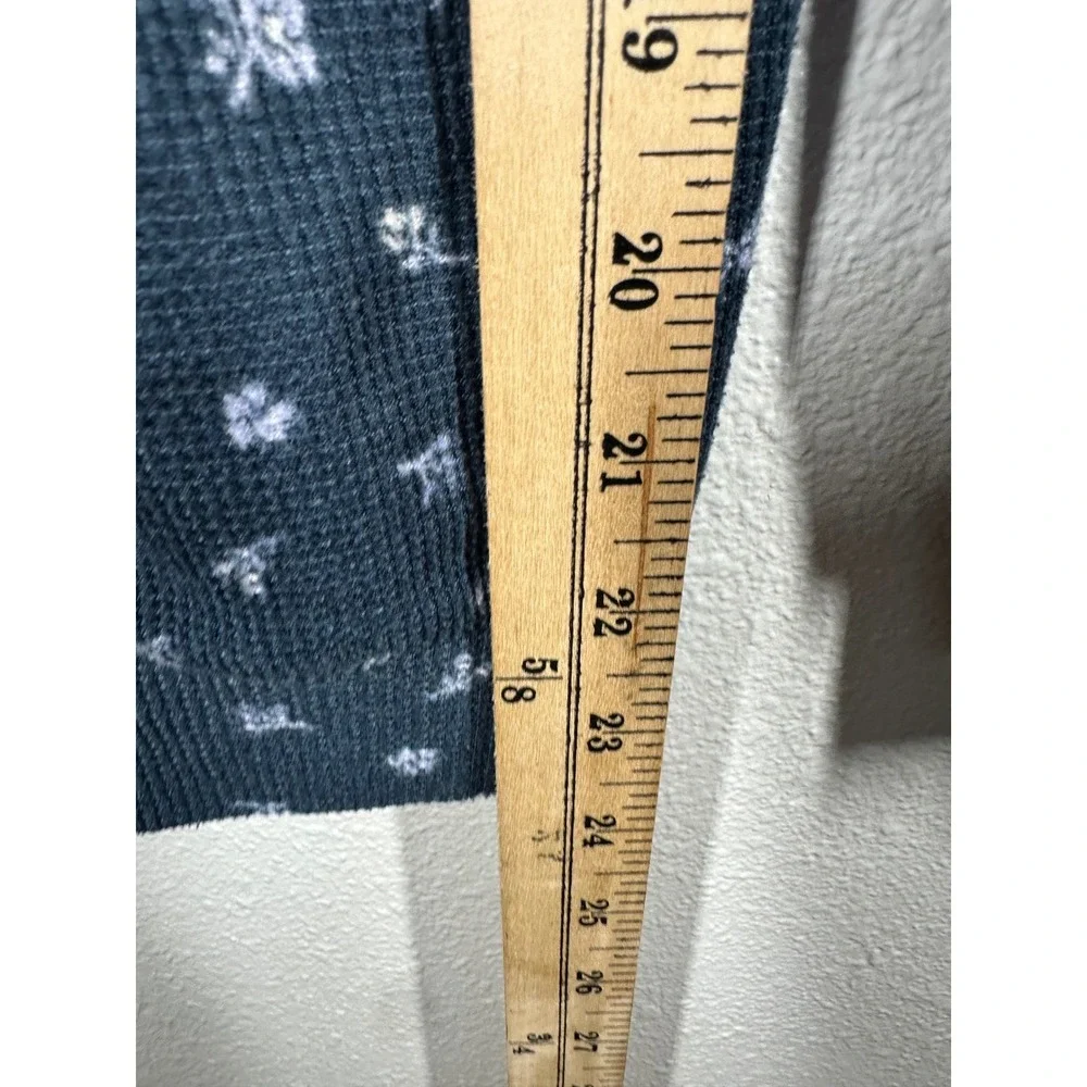 Aeropostale Pajama Set Womens Small Navy Floral Waffle Knit Henley Joggers‎